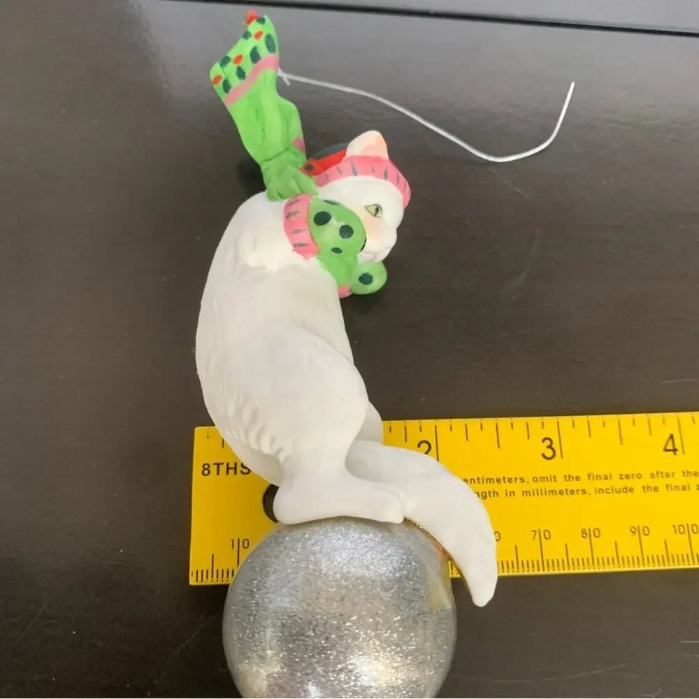 Vintage Porcelain Cat Ornament